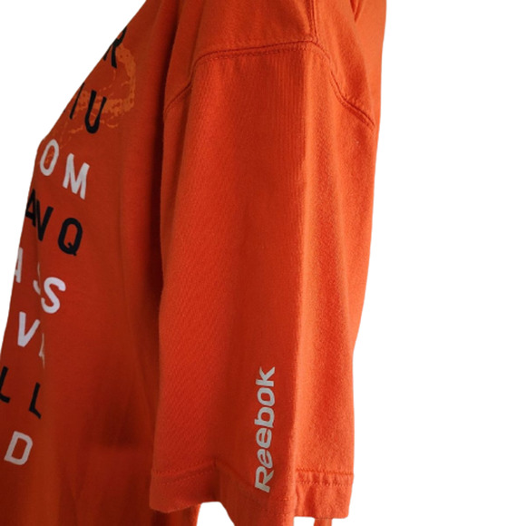Reebok Men's Orange Graphic Printed Short Sleeve Crew Neck T-Shirts Top Size M - Picture 6 of 8